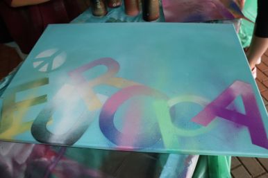 Profilschule Fürstenberg - Grafitti Aktion zum Thema Europa 2024